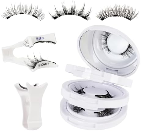 Mayhug Magnetic Eyelashes 3 Pairs, Reusable Magnetic Lashes with Applicator No Glue Needed Lash Clusters Kit Natural Look, Easy to Wear and Remove (3 Pairs-Kit 2)