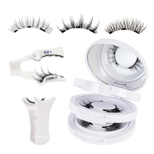 Mayhug Magnetic Eyelashes 3 Pairs, Reusable Magnetic Lashes with Applicator No Glue Needed Lash Clusters Kit Natural Look, Easy to Wear and Remove (3 Pairs-Kit 2)