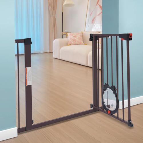 Barrière de sécurité pour chien de 93x76 cm avec porte et extensions - 3