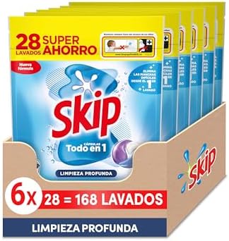 Skip Detergente en Cápsulas Limpieza profunda, 6 x 28 lavados