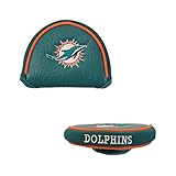 Team Golf NFL Miami Dolphins Golf Mallet Putter Cover Golf Club Mallet Putter Headcover, Fits Most Mallet Putters, Scotty Cameron, Daddy Long Legs, Taylormade, Odyssey, Titleist, Ping, Callaway