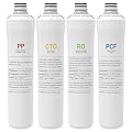 4-Pack Filter Kit Compatible with Watts Premier RO Pure Zero/Pure Plus