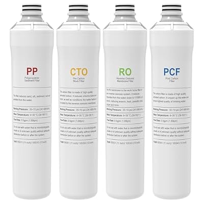 4-Pack Filter Kit Compatible with Watts Premier RO Pure Zero/Pure Plus