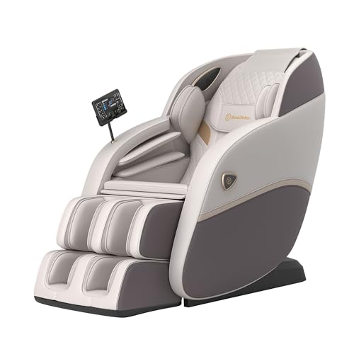 Real Relax 3D Massage Chair Full Body SL-Track, Zero Gravity Recliner with 16 Massage Modes, Body Scan, Foot Rollers, Bluetooth, Favor-22 Brown