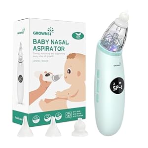 Baby Nasal Aspirator | Baby Nose Sucker | Baby Nose Cleaner, Automatic Booger Sucker for Baby, Rechargeable, with Pause & Music & Light Function（Green）