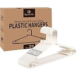 Byomostor Plastic Hangers 20 Pack, Light Weight Durable Clothes Hanger Non-Slip Slim & Space Saving