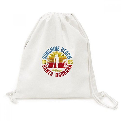 Sac à cordon en toile avec motif de plage de cocotiers pour voyage