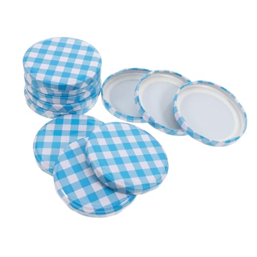 Anneome 50 Piezas Cubierta de hojalata Tapas decorativas para frascos de conserva Tapas de frascos de chili tapas para enlatar tapas de tarros de pepinillos planchar Silver