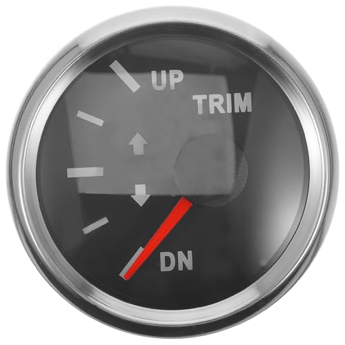 Indicateur de trim pour bateau UPKOCH 0-190ohm noir cadran verre et acier inoxydable pour navire