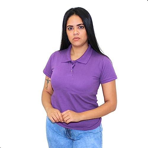 Kit 3 Camisas Polo Femininas Camiseta Gola Polo Piquet uniforme lisa básica Coloridas (as2, alpha, m