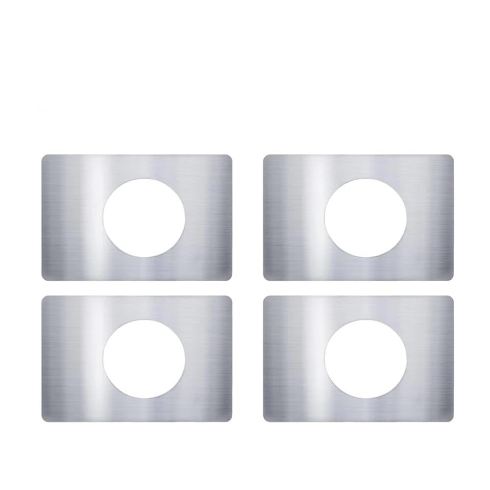 Gentryroo 4Pcs-Silver Durable Stainless Steel Door Lock Reinforcement Plate, Hardware Repair Patch