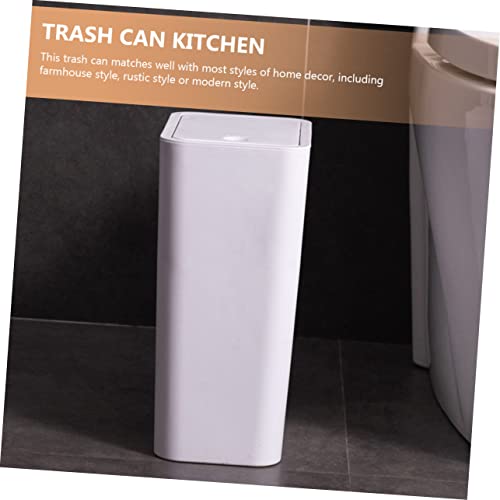 Caneca de basura plástica rectangular con tapa miniatura 4
