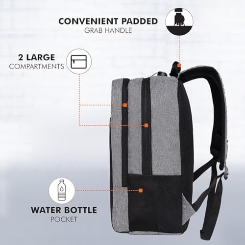Image of TECHYBEE 45 L Expandable Travel Backpack - Flight Approved Carry On Weekender Bag with 16-Inch Laptop Compartment - Anti-Theft Large Business & College Daypack (Black)
