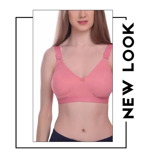 Image of Viral Girl Women's Wire-Free Cotton Hosiery Bra | Non-Padded, Full Coverage, Adjustable Straps | Soft Comfortable Innerwear with Hook & Eye Closure for Everyday Use