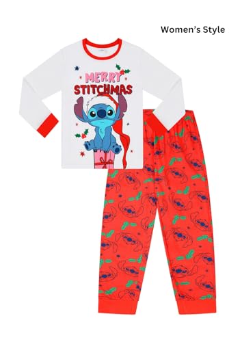 Disney Lilo and Stitch Merry Stitchmas Matching Family Pyjamas Xmas Mens Womens Boys Girls Pjs (12-14) White - Image 4