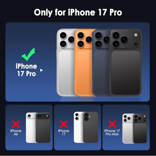 Image of Magnetic Case for iPhone 17 Pro Compatible with MagSafe, Shockproof Phone Bumper Cover, Anti-Scratch Clear Back (Clear)