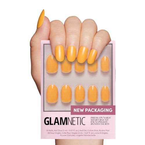 Glamnetic Press On Nails - Sunset Orange | Opaque Trendy Orange S...