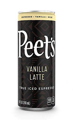 Peet's True Iced Espresso Variety: Mocha, Vanilla Latte, Black and White, Caramel Macchiato 8 ounce (Pack of 12)