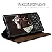 kalibri Case Compatible with BlackBerry KEYtwo LE (Key2 LE) - Genuine Leather Cover with Card Slots Stand - Vintage Brown