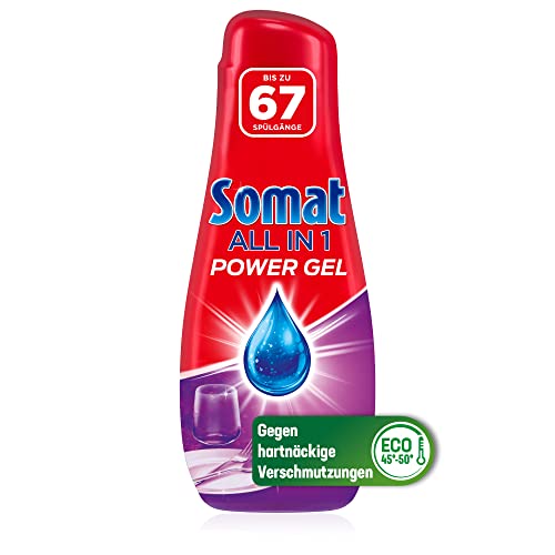 Somat All in 1 Power Gel (67 Spülgänge) Geschirrspülmittel für kraftvolle Reinigung und strahlend sauberes Geschirr sogar im Eco-Programm & bei niedrigen Temperaturen