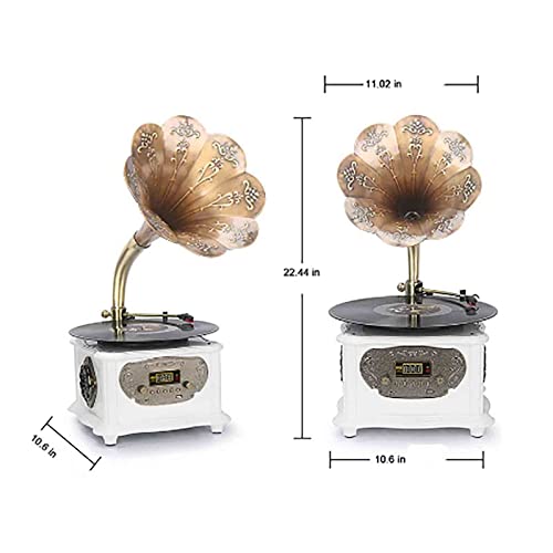 Tourne-disques Tourne-disques Rétro Music Machine avec Platine Vinyle Corne en Laiton Tourne-disques rétro avec Bluetooth USB Mode CD Auto-Stop Record DJ Turntable Cartouches Lecteurs et platines - Les Beatles, Paul McCartney, John Lennon, RIngo Starr, George Harrison Tourne-disques Tourne-disques Rétro Music Machine avec Platine Vinyle Corne en Laiton Tourne-disques rétro avec Bluetooth USB Mode CD Auto-Stop Record DJ Turntable Cartouches Lecteurs et platines – Image 8