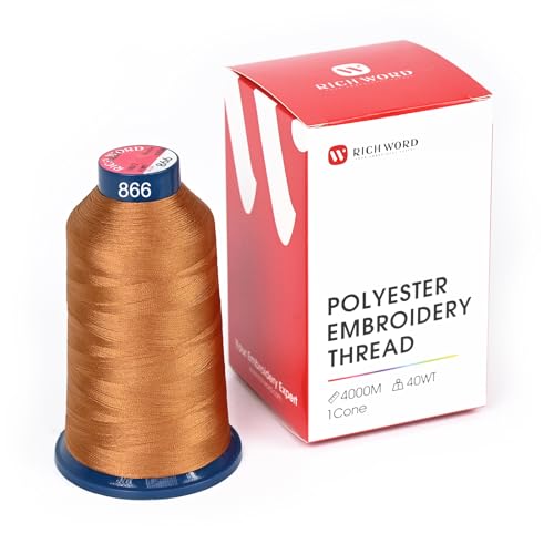 Image of Poolin Polyester Machine Embroidery Thread 4000M 40WT Copper Brown 0866 | Smooth Feeding with Stable Tension for Clean, Consistent Stitching on Home and Commercial Embroidery Machines