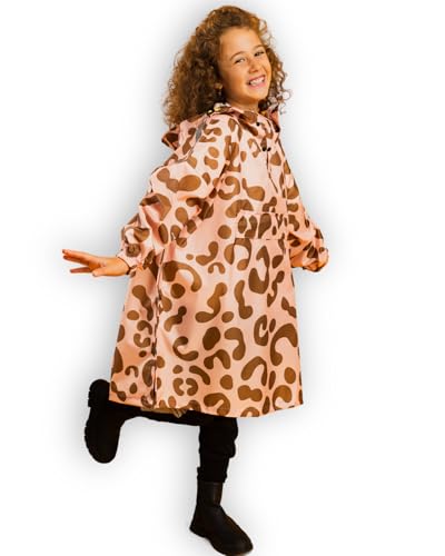 Regenponcho Kinder rosa 9-12 aus 100% Recycled Polyester | Leo | Nachhaltig, Leicht & Wasserdicht (DE/NL/SE/PL, Alter, 9 Jahre, 12 Jahre, Regular, Rosa)