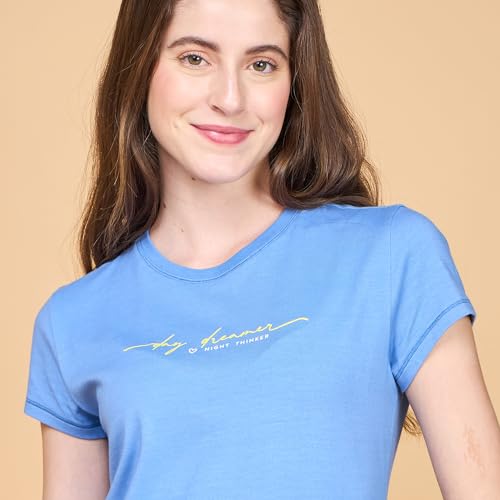 Image of Enamor Short Sleeve Crew Neck Regular Length Basic Crew T-Shirt - Slim Fit, Soft and Breathable Stretch Cotton - E147