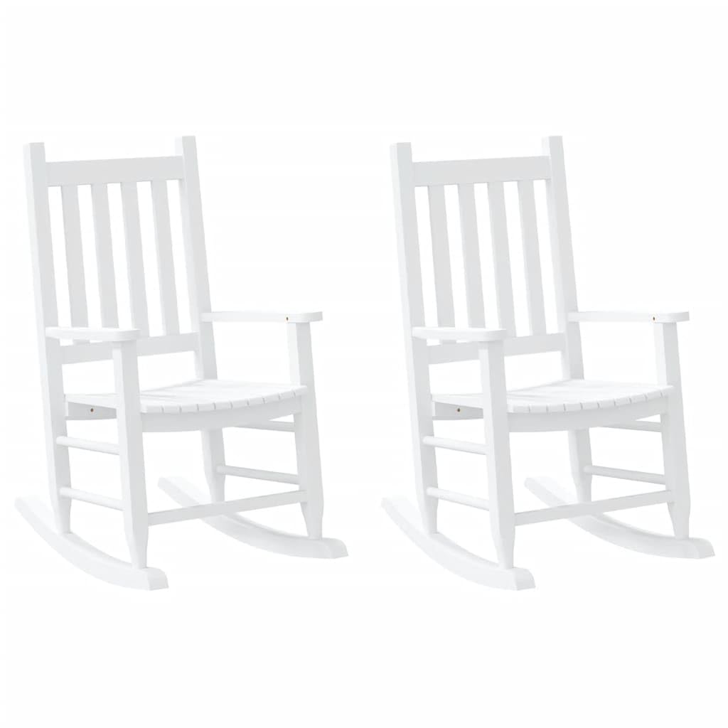 Mecedora 2 piezas blanco madera de álamo