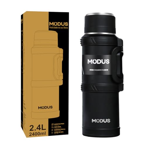Garrafa Térmica De Aço Inoxidável Grande Capacidade 2,4l Quente Frio Inox Isolada (Preto)