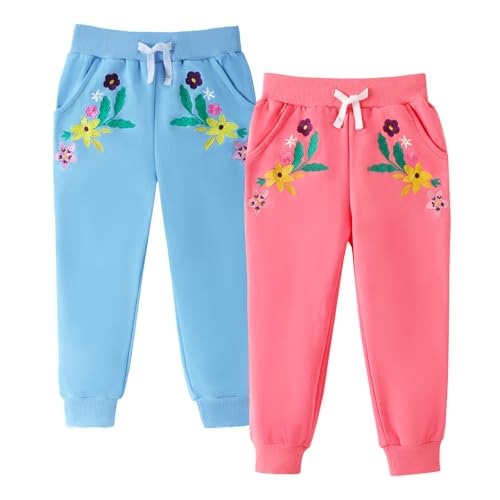 HILEELANG Toddler Girls' Jogger Pants 3-Pack