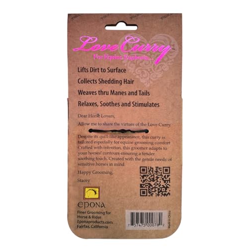 Epona Wood Love Curry Brush Ferramenta de cuidados para cavalos
