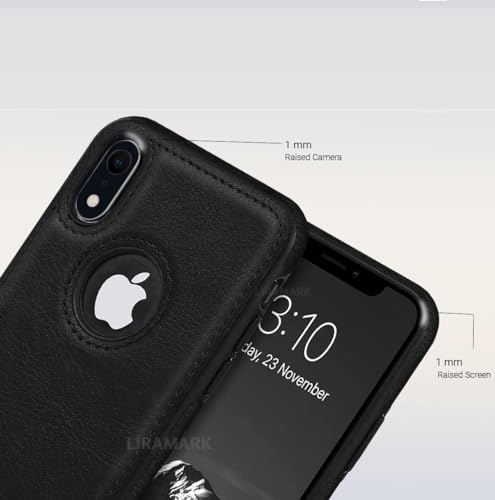 Image of iPhone XR Premium Pu Leather Back Cover Case Drop Camera Protection Anti Scratch Cover Case for iPhone XR Black