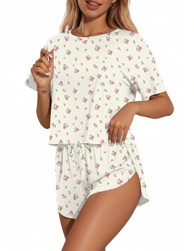 Image of Ekouaer Womens Pajama Sets Sexy Lounge Sets Side Split Short Pj Sets Cute Pjs 2 Piece Comfy Sleepwear Loungewear