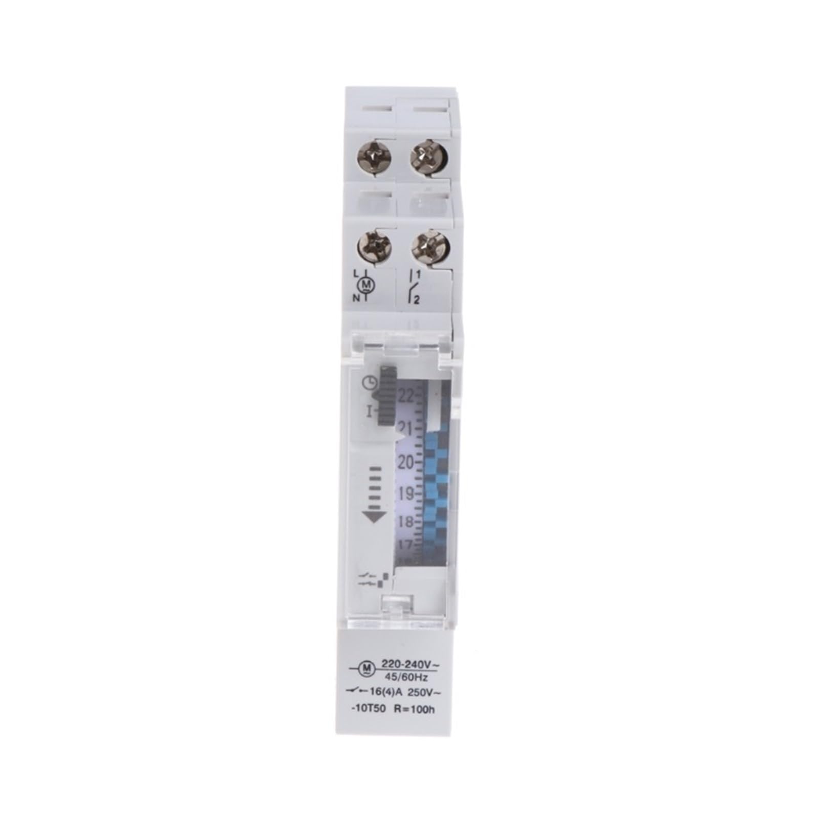 Mechanical 24 Hours Programmable Din Rail Timer Switch Relay 110-240V 16A