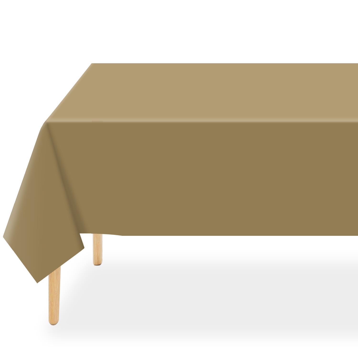 QIKSION Gold Plastic Table Cloth Disposable 2 Pack, 54 x 108 Inch Tablecloths for Graduation, Thanksgiving, Christmas Decorations, Rectangle Table