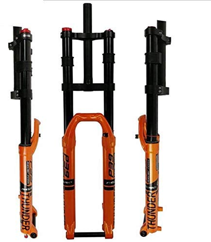 SJMFGF MTB Air Pressure Front Fork Double Shoulder Suspension Forks Damping Air Fork Shoulder Control Barrel Shaft Ruler 15x100mm Itinerary 160MM A-pillar Disc Brake Mount