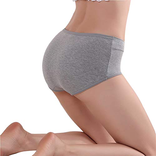 Image of Womens Underwear,Cotton Mid Waist No Muffin Top Full Coverage Brief Ladies Panties Lingerie Undergarments for Women Multipack