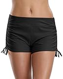 Anwell Damen Badeshorts Wassersport Schwimmhose uv Schutz Bikinihose Schwimmshorts Schwarz M