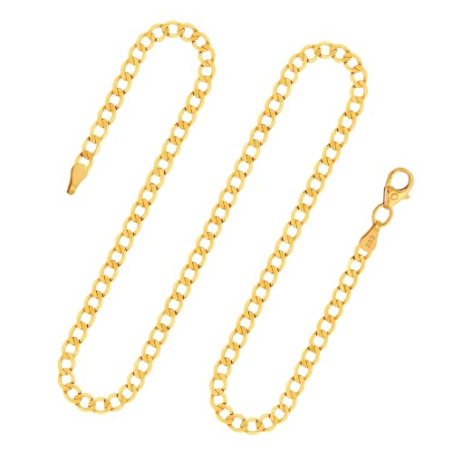 EDELIND Goldkette Herren Damen 333 Gold Panzerkette Weit 3.3 mm Länge 45 cm Gewicht ca. 4,9 g Echtgold Kette Gelbgold Halskette Made in Germany