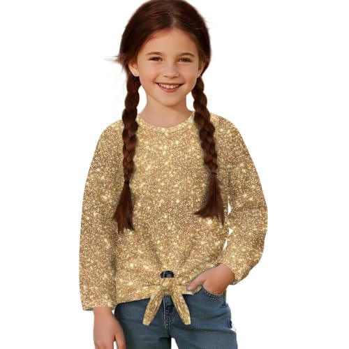 Girls Long Sleeve Shirts Basic Crew Neck Pullover Tops Breathable Fall Shirt Cute Back to School T-shirts