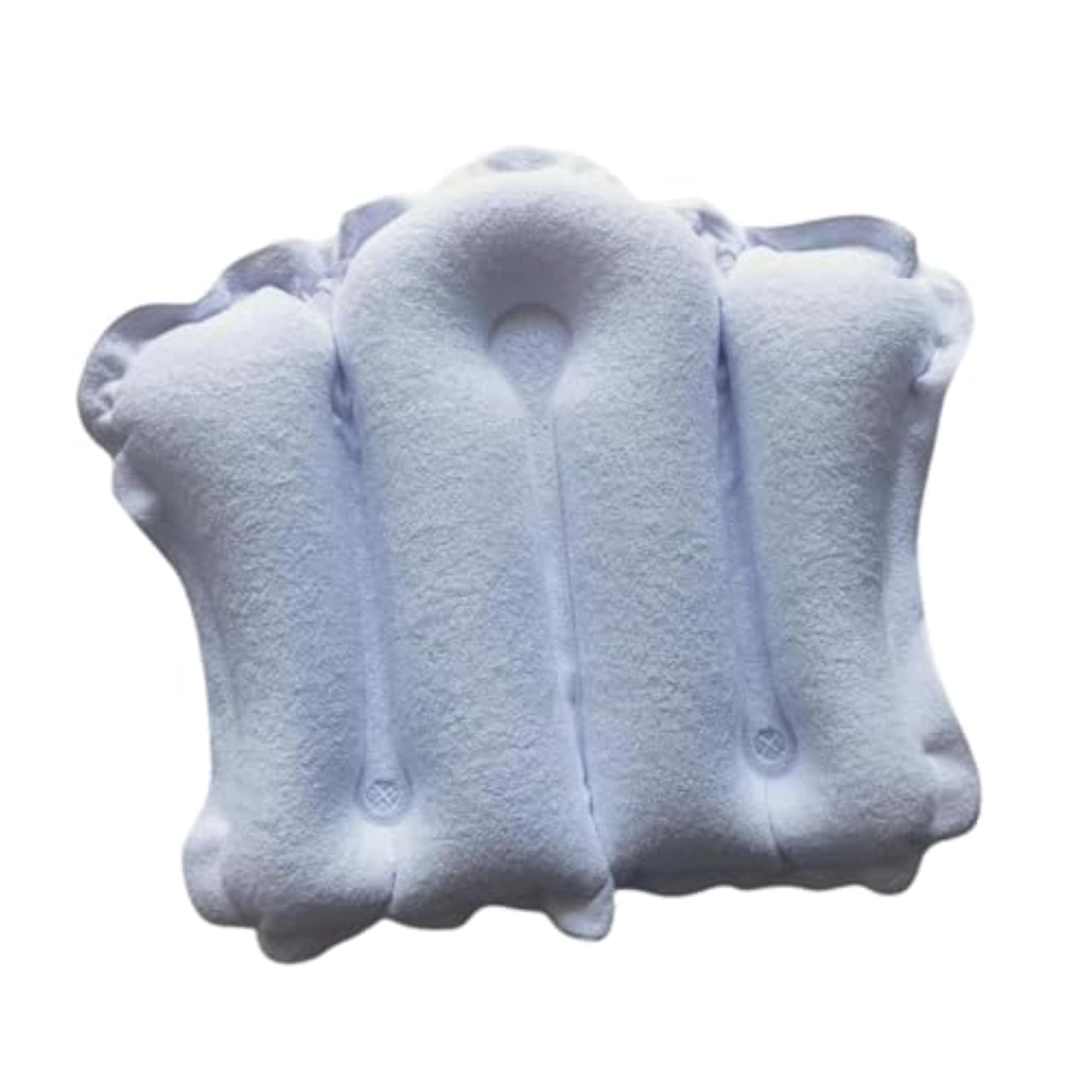 Inflatable Bath Pillow with Suction Cups, White