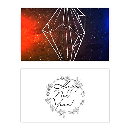Tarjeta de Año Nuevo de diseño universo de cristal marrón y estrellas de fantasía premium