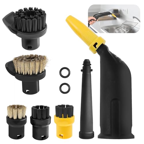 10 Pcs Steam Cleaner Attachments, Steam Cleaner Brush Head, Nylon Plastic Steam Cleaner Accessories for SC1 SC2 SC3 SC4 SC5, Brush Nozzle for Cleaning Seam Corner Edge