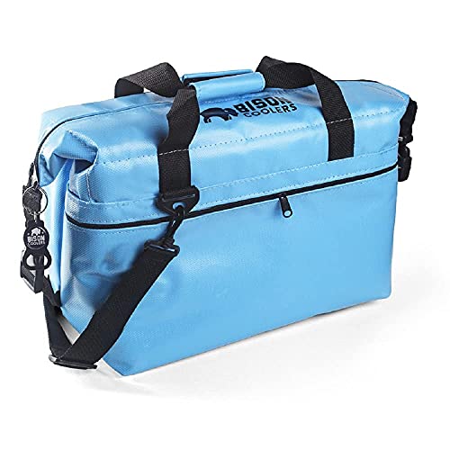 Bison Coolers Blue 24 Can Soft Sided Insulated Cooler Bag | Made in The USA