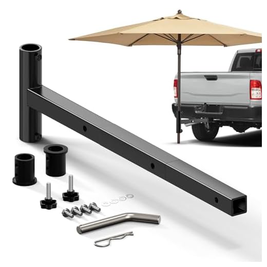 Best umbrella for truck Blosail Adjustable Hitch Mounted Umbrella Holder
