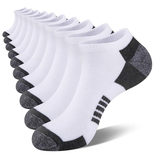 Image of COOVAN 10 Pairs Mens Ankle Socks Men 10 Pack Low Cut Comfort Cushion Casual Socks