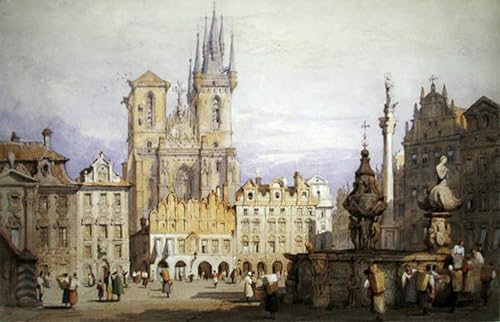 Tableau Toile Prague par Samuel Prout - Décoration Murale SERENDIPITP 60x90cm