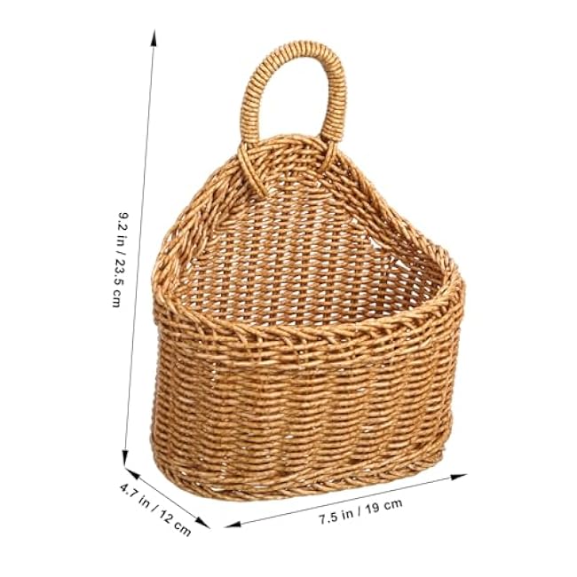 Ciieeo Small Woven Storage Basket Kitchen Hanging Basket Rattan Garlic Holder