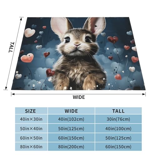 Couverture canapé lapin flanelle 150x200 plaid doux lit - 4